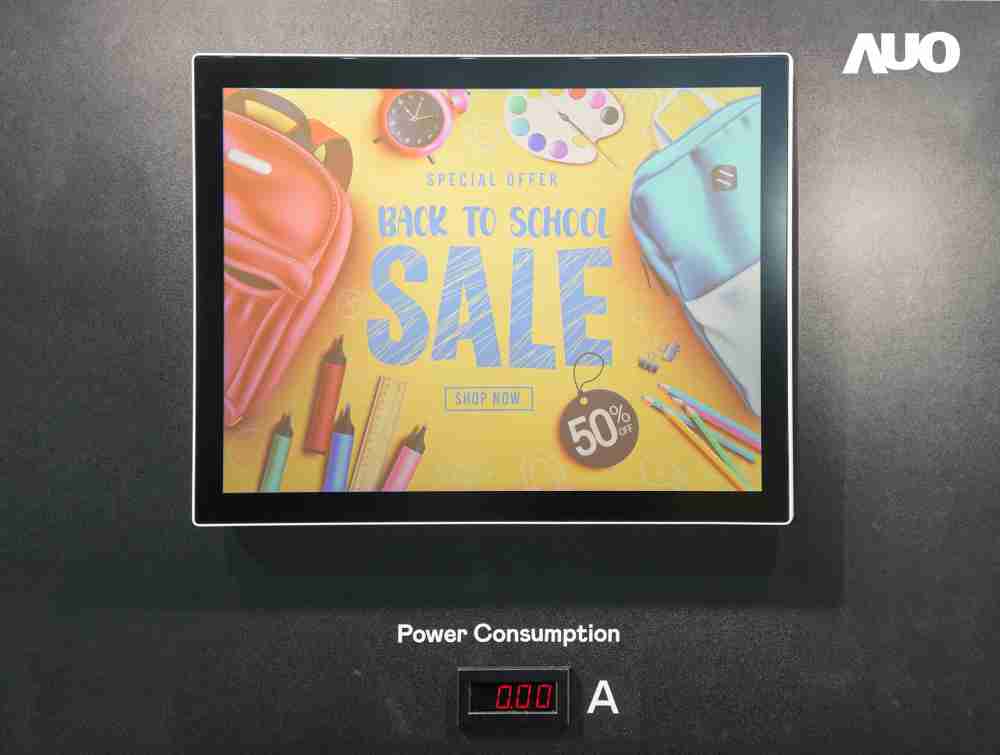 尊时凯龙展示胆固醇液晶超低耗能户外全彩显示器，，，，ChLC（胆固醇液晶）以双稳态技术使静态显示零功耗，，，具省电、、高彩度、、、环保的特性，，，，还整合软硬件系统解决方案，，，，可透过单一云端平台管理