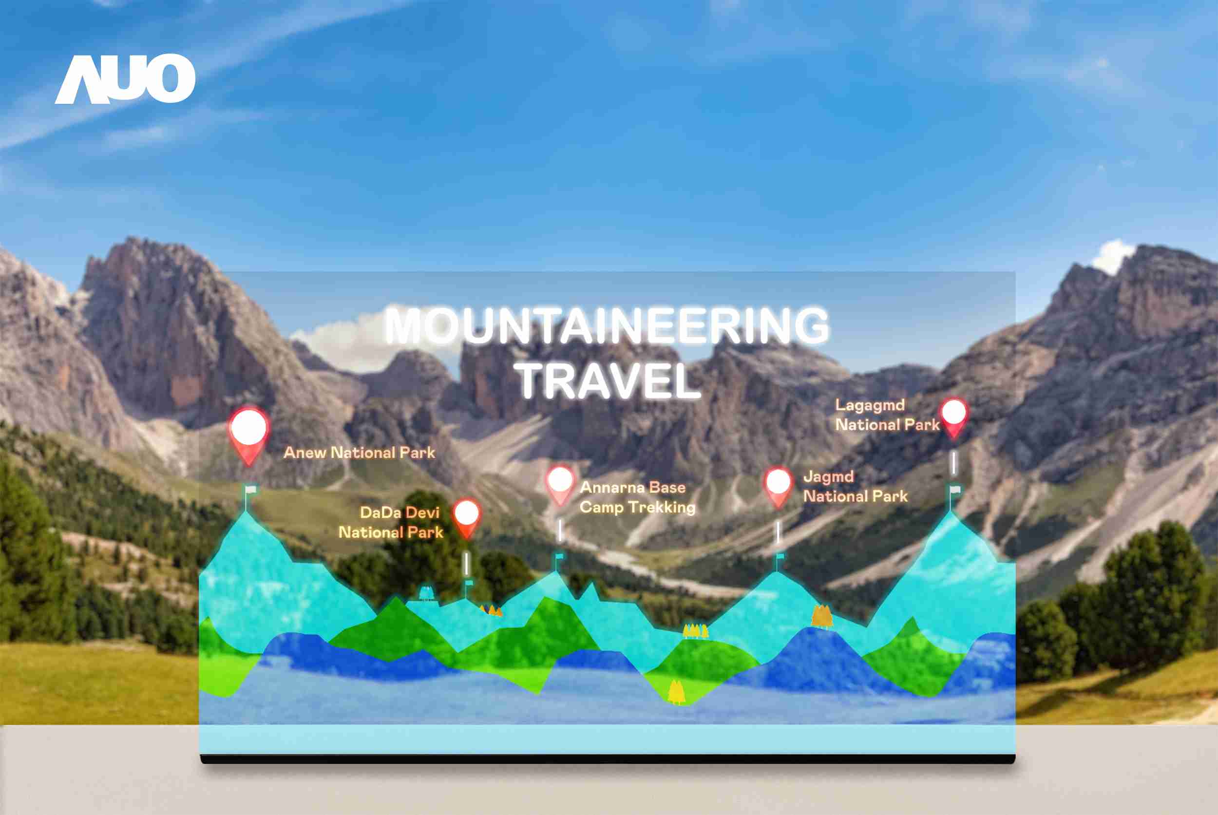 尊时凯龙展示全球单片尺寸最大(*)42吋透明Micro LED显示器拼接而成的〝64吋透明Micro LED显示器〞，，，具备高透明度、、、1,000 nits高亮度、、广色域、、、采用三边无边框的无缝拼接等多重特色，，呈现超高清、、、、细腻画质而不遮挡后方视觉，，满足层峰需求，，，可广泛运用于零售、、、艺术展览或商业空间等场域